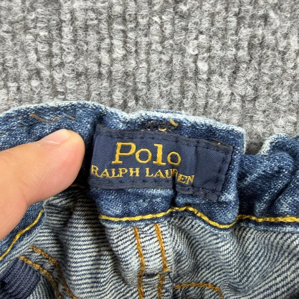 Polo Ralph Lauren Shorts 4T Blue Denim Cutoff Paint Splatter Frayed Hem